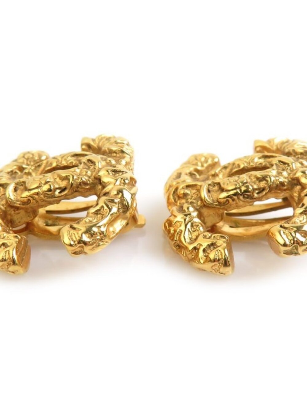 Auth CHANEL Vintage CC Logo Clip on Earrings Gold Metal - Picture 6 of 8